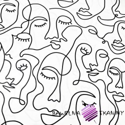 Cotton 100% minimalist faces lines on white background