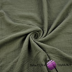 Muslin cotton double olive green