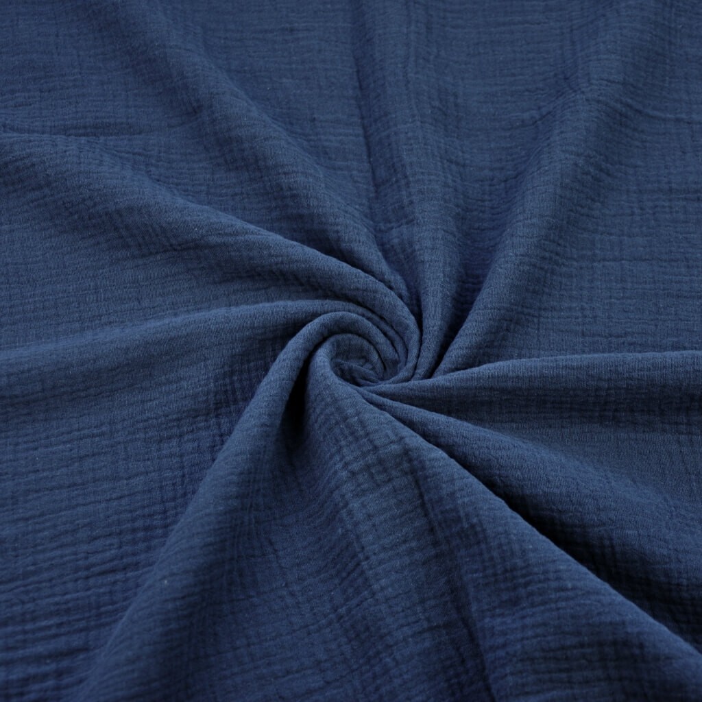 Muslin cotton double gauze (Navy)