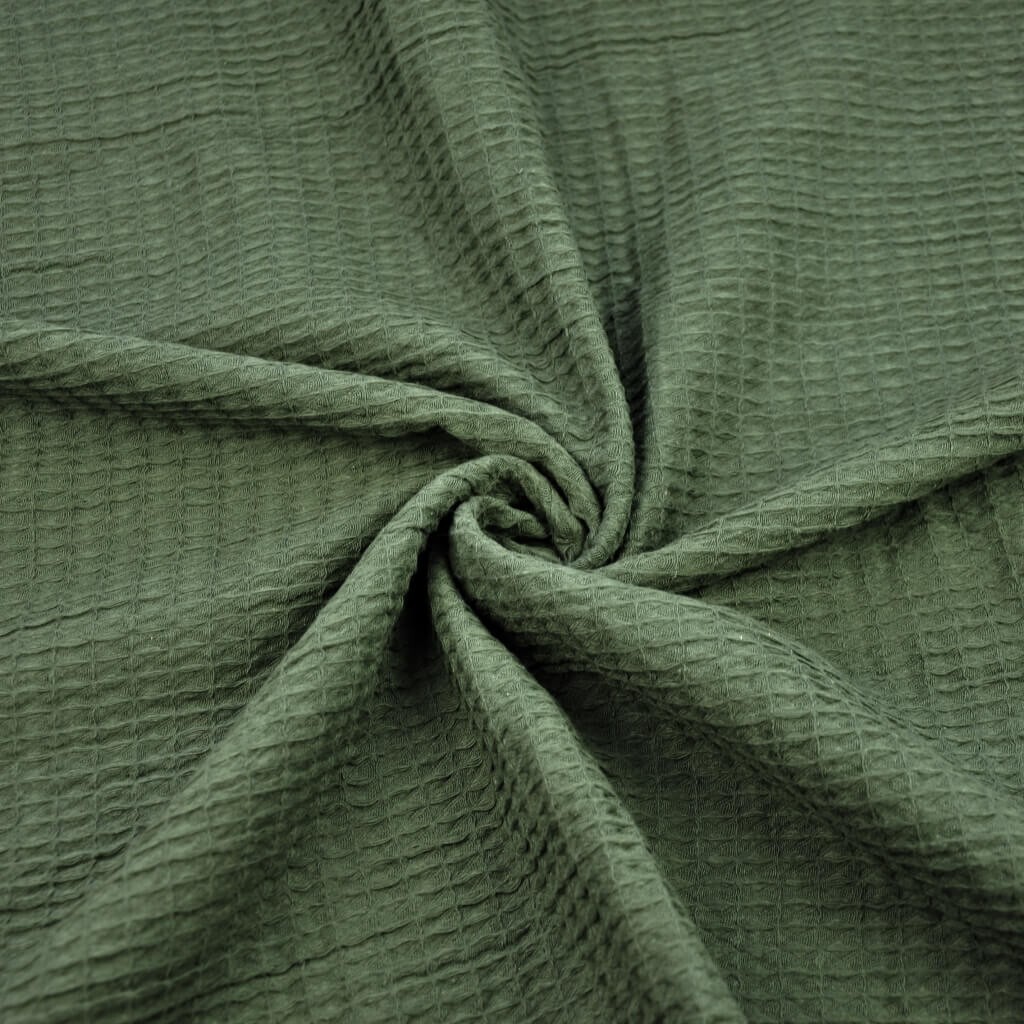 Bottle green waffle fabric