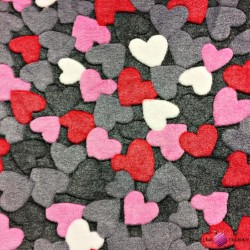Soft fleece gray & pink hearts