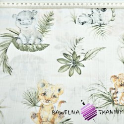 Muslin cotton - african animals in tropical leaves