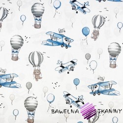 Bawełna 100% przytulanki w samolotach i balonach niebieskich