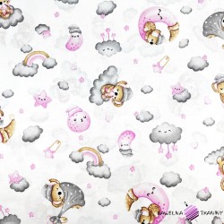Cotton 100% Koalas sleeping on clouds and moons