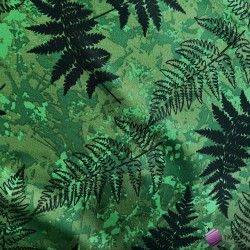 Wodoodporna tkanina liście paproci na zielonym tle