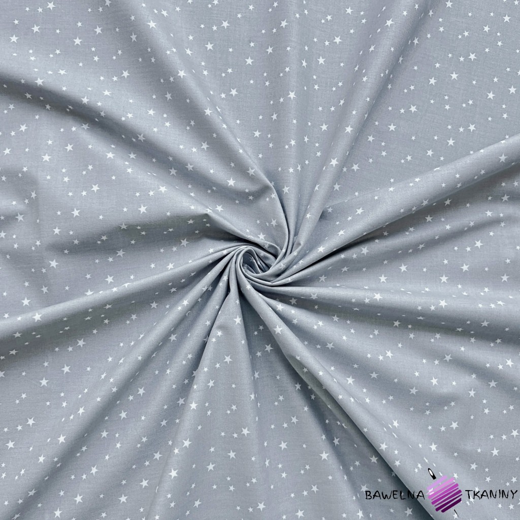 Cotton 100% white stars on a gray background