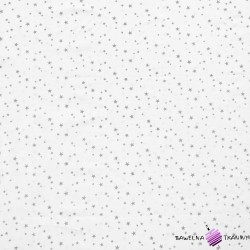 Cotton 100% grey stars on a white background