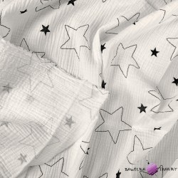 Double gauze muslin printed with stars outlines print