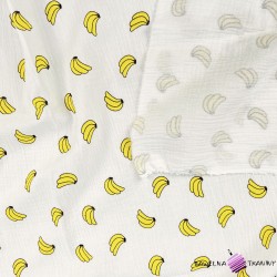 Muślin double gauze drukowany w banany