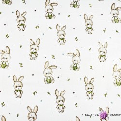 Cotton 100% plush rabbits on a white background