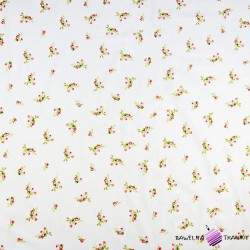 Cotton 100% mini pink flowers bouquets on white background