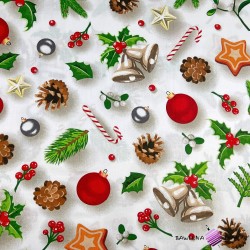 Cotton 100% Christmas decorations on a white background