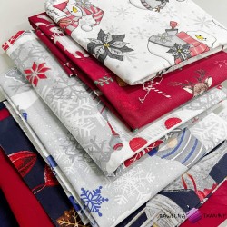 Cuttings of Christmas cotton fabrics - 1kg