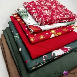 Ścinki tkanin bawełnianych MIX świąteczny, końcówki - 1kg