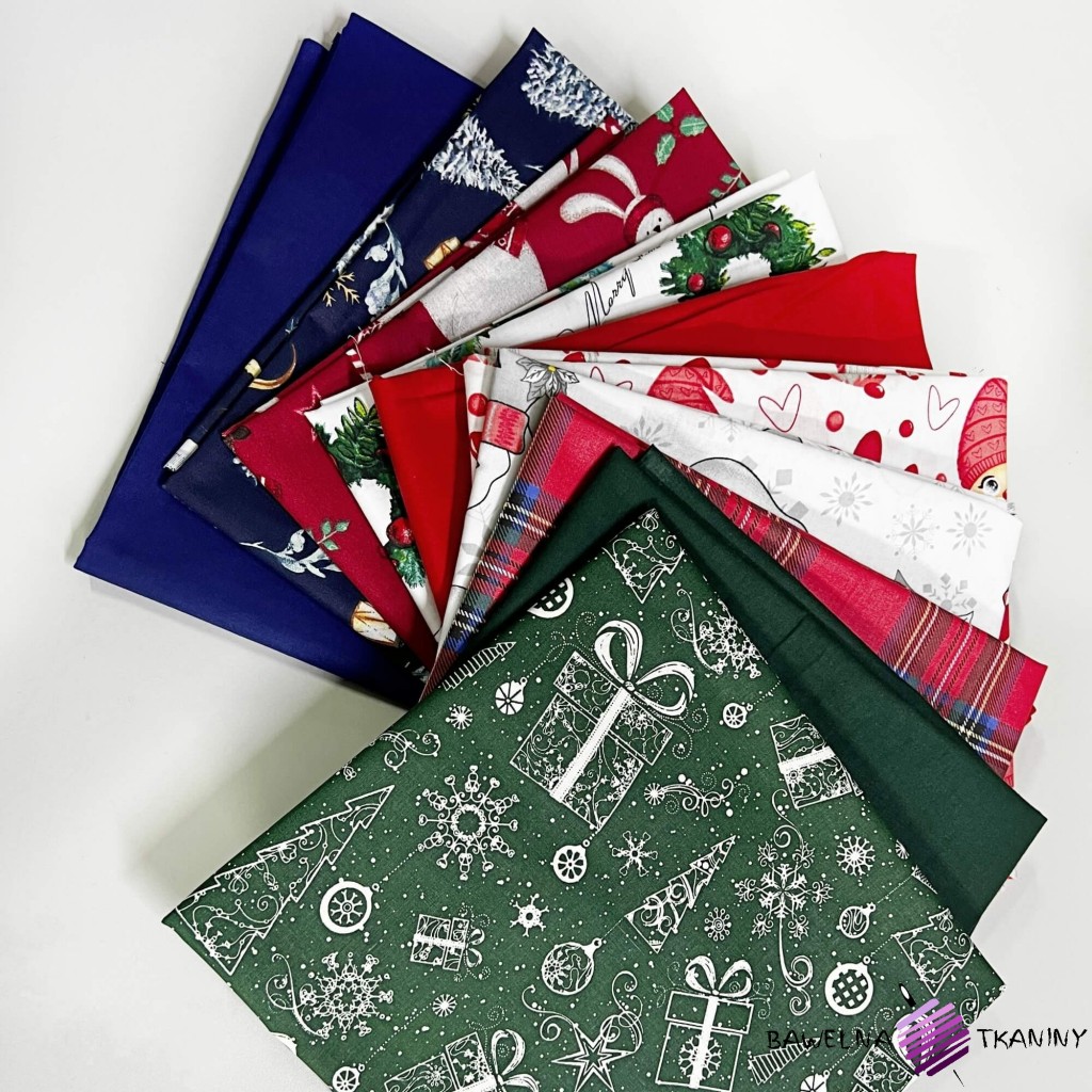 Cuttings of Christmas cotton fabrics - 1kg