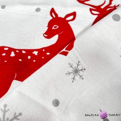 Unbrushed Flannel Christmas reindeer pattern with green and red plaid