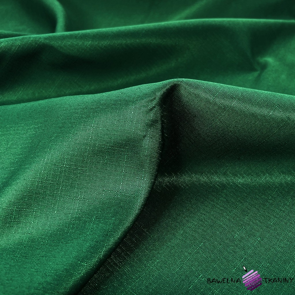 Gren stain resistant tablecloth fabric - linen pattern