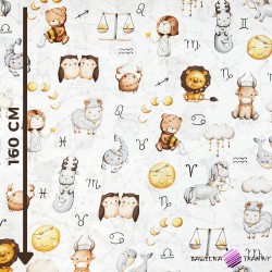 Cotton 100% animals zodiac signs on white background