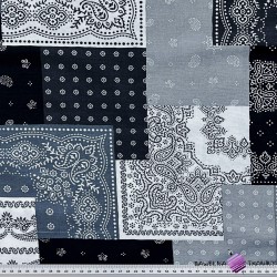 Cotton Patchwork black and gray white