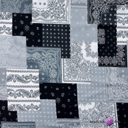 Cotton Patchwork black and gray white
