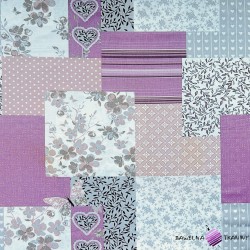 Cotton 100% brown-pink-gray Patchwork