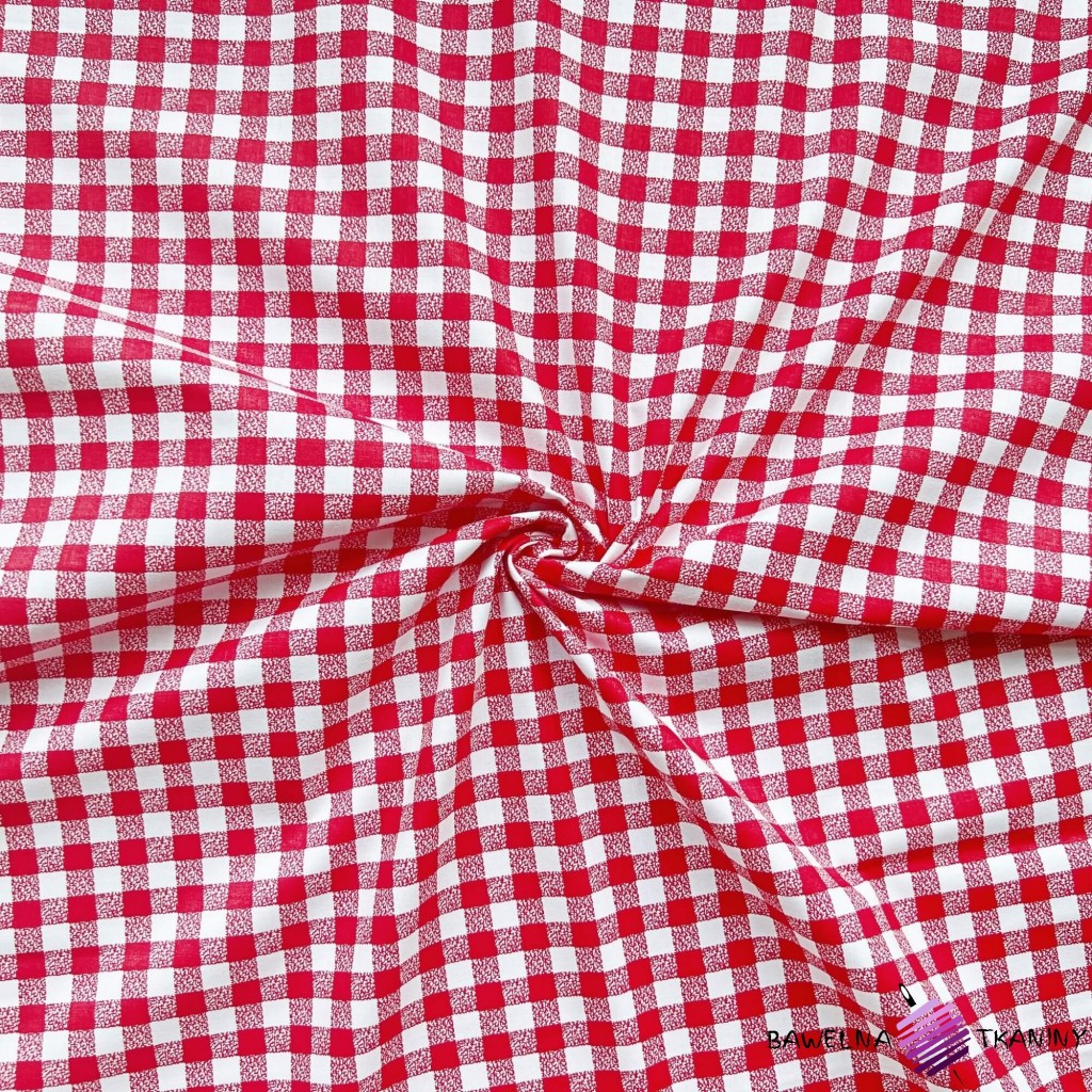 Cotton 100% red and white Vichy check