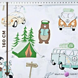 Orange-green camping on a white background