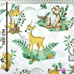 Cotton animals deer and bears on a white background