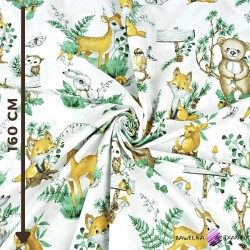 Cotton animals deer and bears on a white background