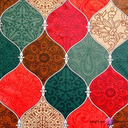 Bawełna 100% wzór marokański bączki kolorowe