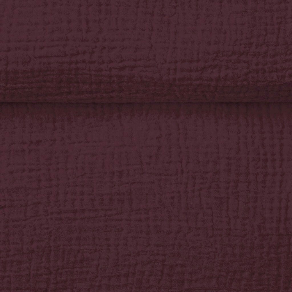 Muslin Double gauze cotton cerise (Windsor Wine)