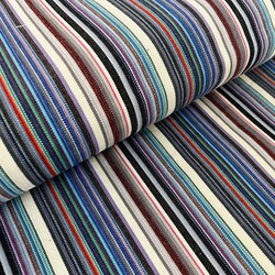 Sun lounger fabric with colorful stripes on a white background