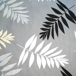 Cotton 100% large leaves on a gray background - 220 cm