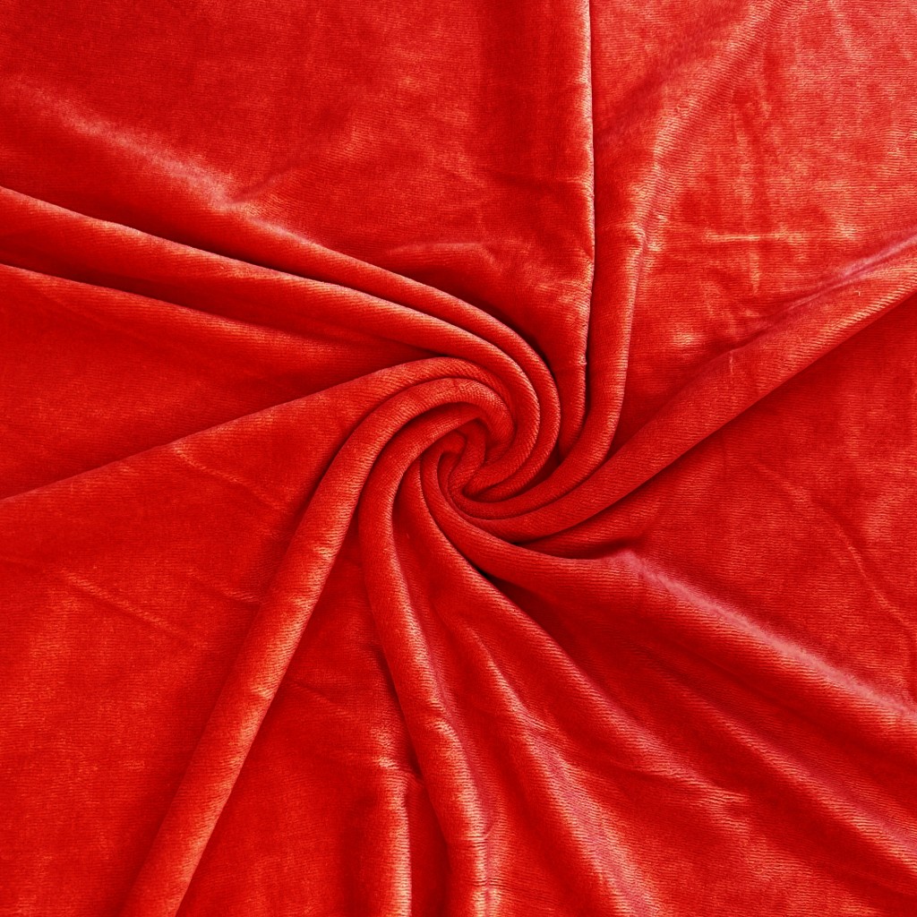 Cotton velour - red