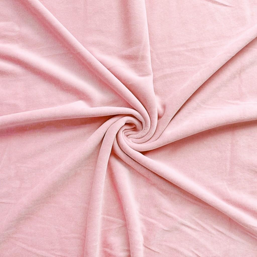 Cotton velour - powder pink