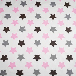 Cotton white & pink gingerbread stars on white background