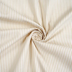 Cotton 100% beige and white stripes