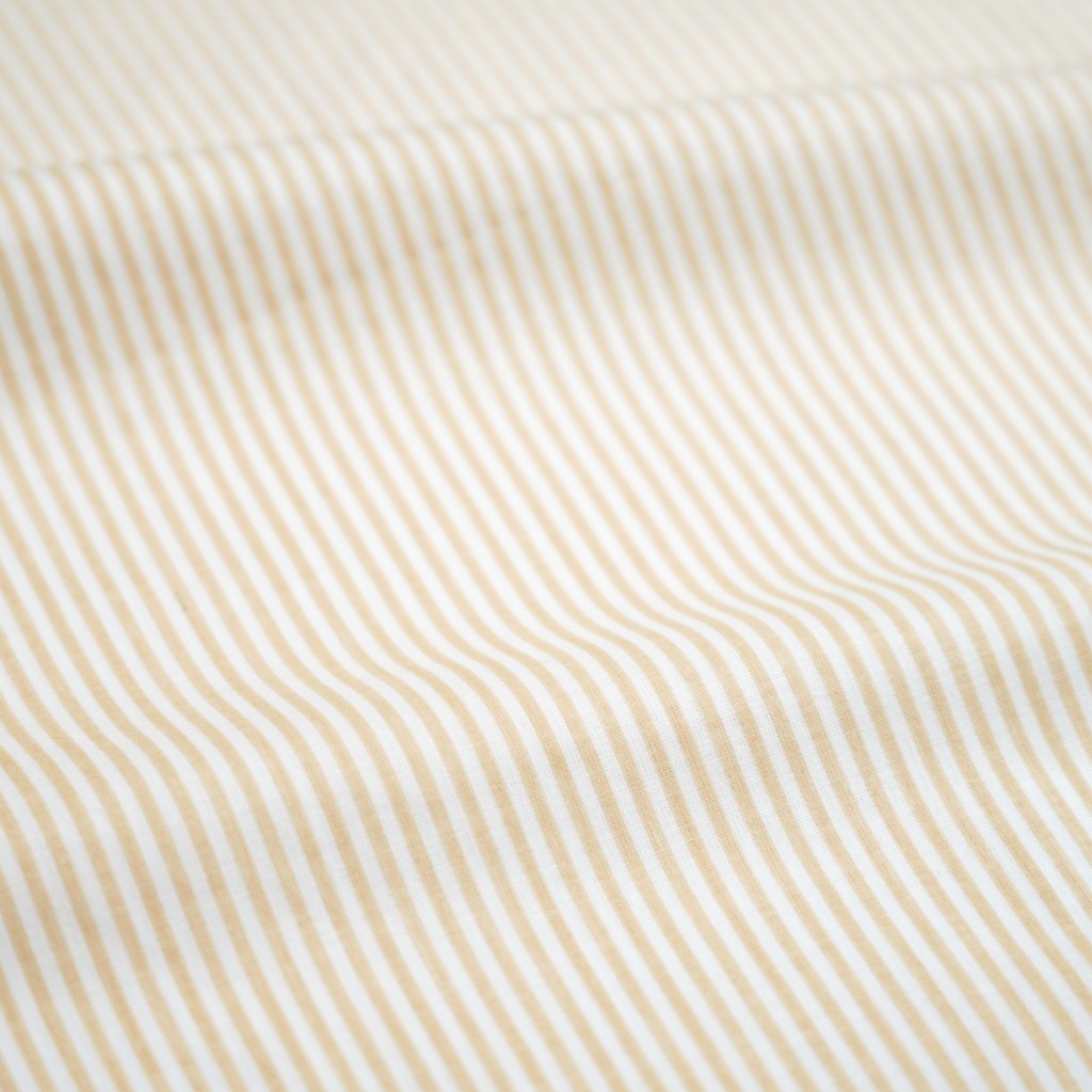 Cotton 100% beige and white stripes