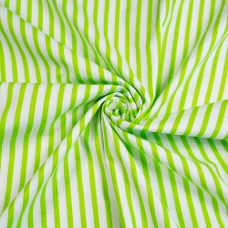 Cotton 100% green and white stripes