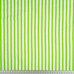 Cotton 100% green and white stripes