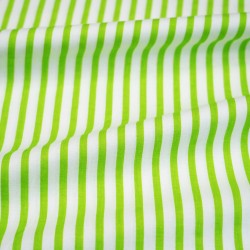 Cotton 100% green and white stripes