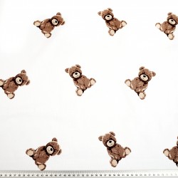 Cotton 100% brown teddy bears on a white background