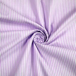 Cotton narrow purple & white stripes