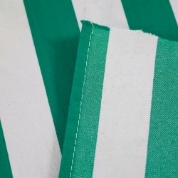 Sun lounger fabric with green stripes on an ecru background