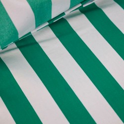 Sun lounger fabric with green stripes on an ecru background