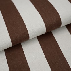 Sun lounger fabric with brown stripes on an ecru background