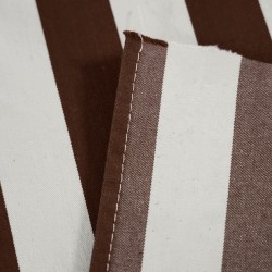 Sun lounger fabric with brown stripes on an ecru background