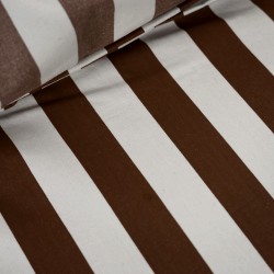 Sun lounger fabric with brown stripes on an ecru background