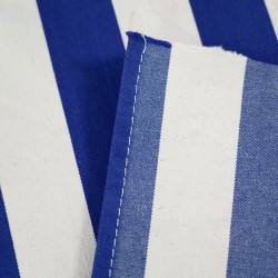 Sun lounger fabric white & navy blue stripes