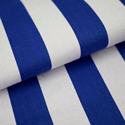 Sun lounger fabric white & navy blue stripes